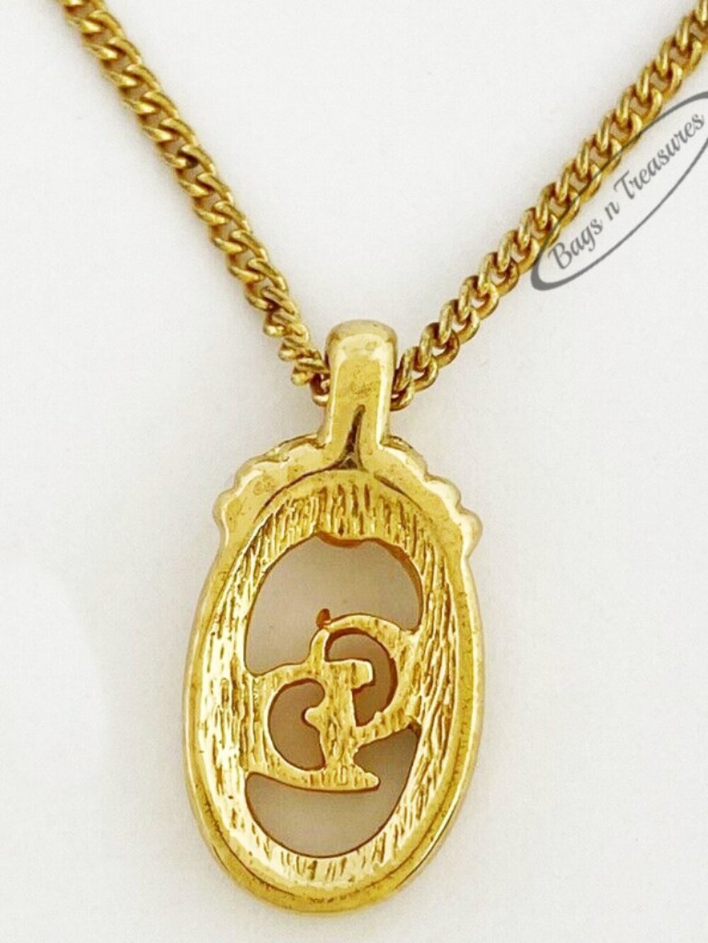 Signed Vintage Christian Dior CD Logo Pendant Necklace | New Old Stock - Picture 4 of 7